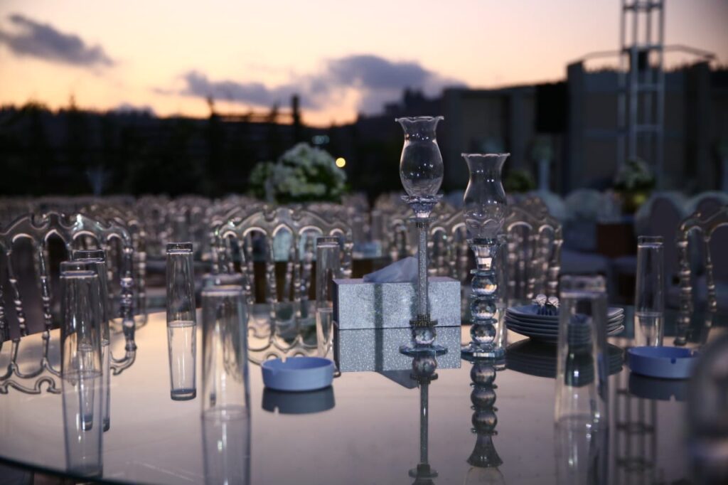 a table set up for a party