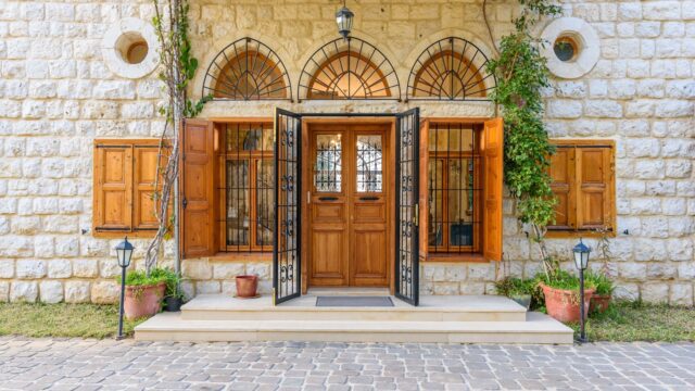 a front door of a building