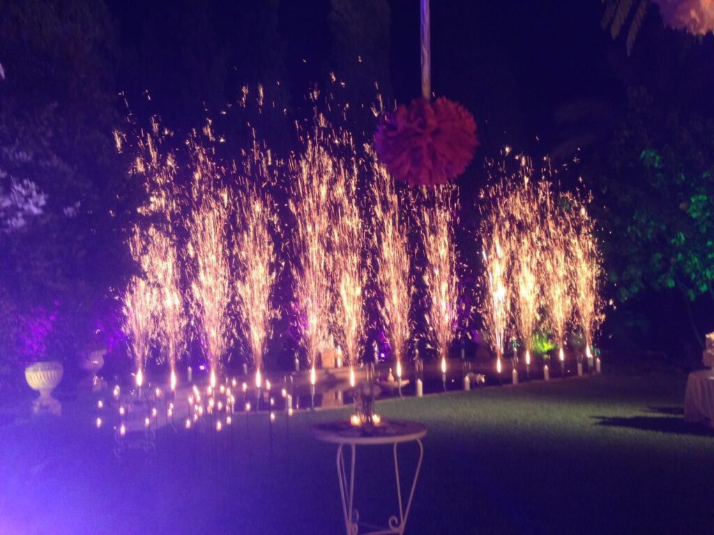 "Adel Eid FireWorks lighting up the sky with fireworks in the air."